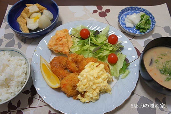 かす汁&エビフライ_e0177271_13020927.jpg