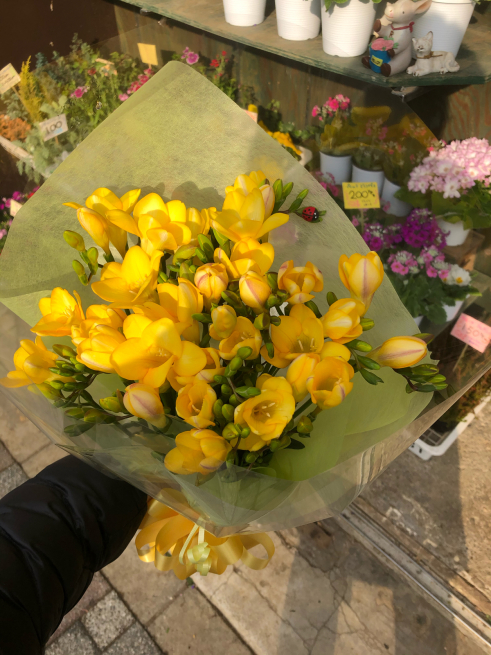 フリージア 香りの花束 目黒区 都立大の 花屋 Moco 花と 植物で楽しい毎日 一人で全力で営業中