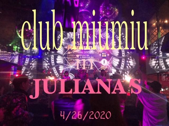 club miumiu in JULIANA’S 4/26 開催~!_a0050302_01161930.jpg