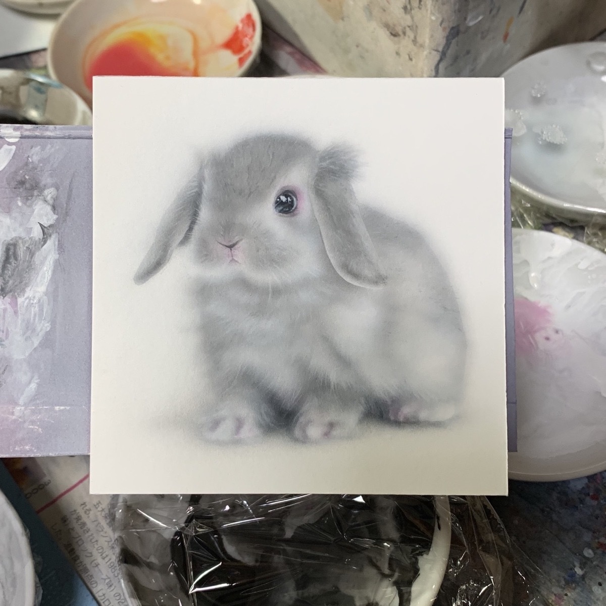 毎日一絵チャレンジ アクリル画 うさもふ ロップイヤー Ver 1 3 メイキング 白銀の鳥展 Junya Blog 猫 犬 リアリズム絵画 毎日一絵チャレンジ アクリル画 うさもふ ロップイヤー Ver 1 3 メイキング 白銀の鳥展 Junya Blog 猫 犬 リアリズム絵画
