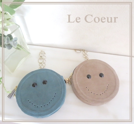 自宅レッスン BAG IN BAG スマイル型のコイン&パスケース_f0305451_18293982.jpg