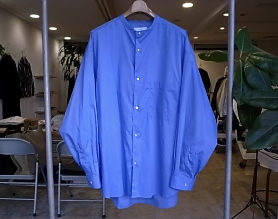 Broad L/S Oversized Band Collar Shirt marz.jp