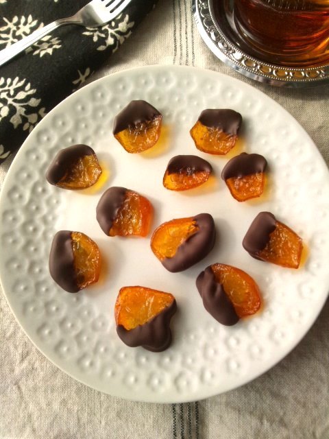 金柑の甘煮で チョコがけの 金柑のオランジェット Minha Praia 金柑の甘煮で チョコがけの 金柑のオランジェット Minha Praia