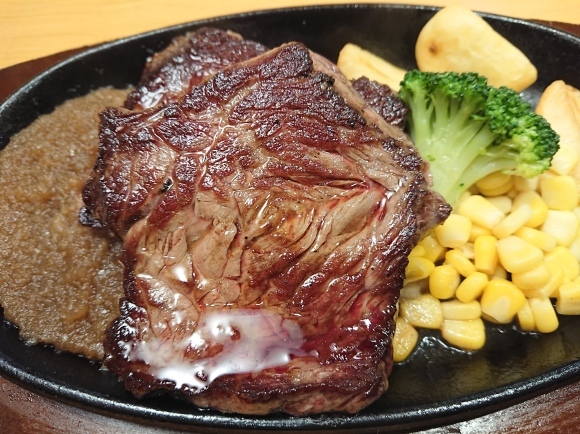 2/14 ステーキ宮八王子松木店 てっぱんステーキ280グラムプレ宮ムセット、生ビール_b0042308_11482561.jpg