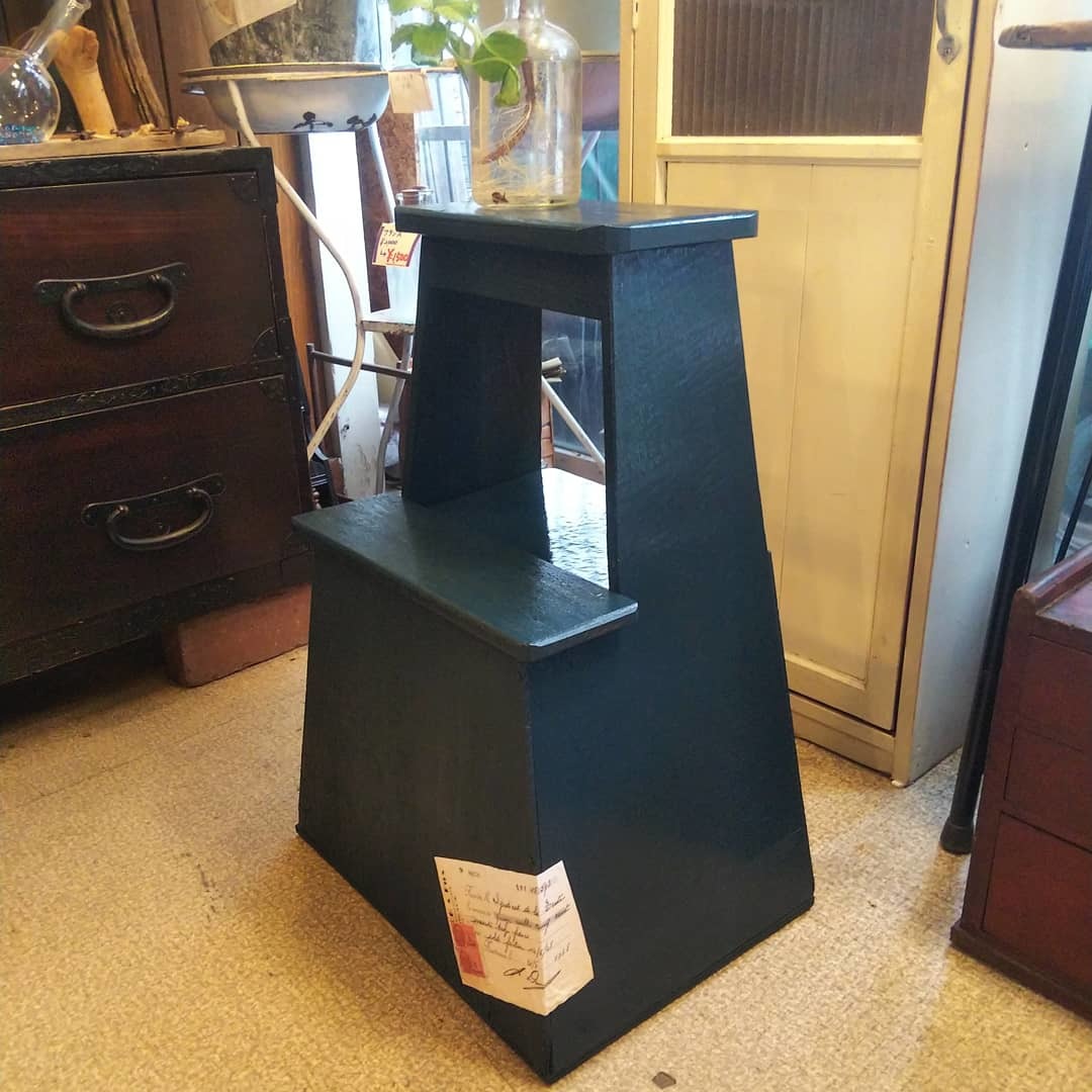 ♪昔の踏み台 踏み台 昔ながらの踏み台 木製 おしゃれ レトロ ツートンカラー