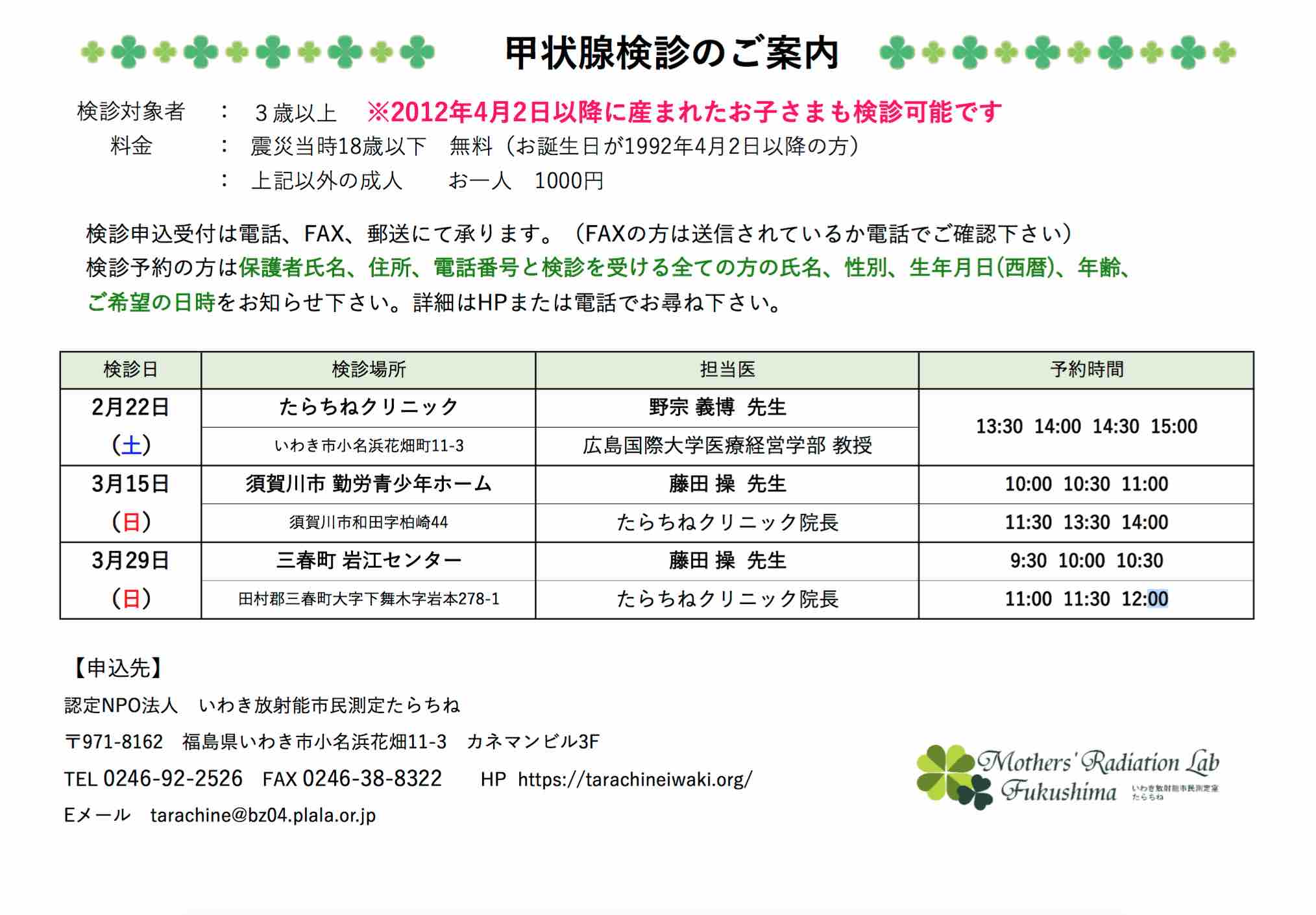 2〜3月の甲状腺検診_e0068696_15432295.jpg