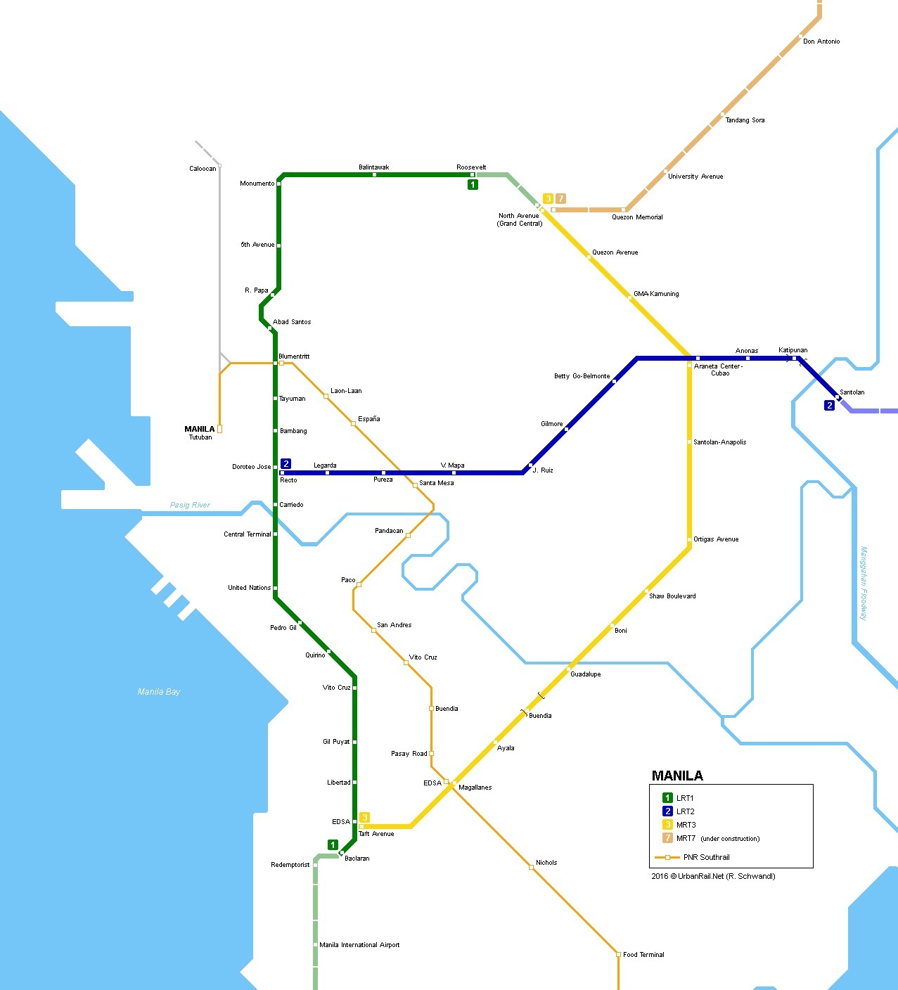 マニラ MRT, LRT（市街軽鉄道） 乗り方 文化遺産見学案内所