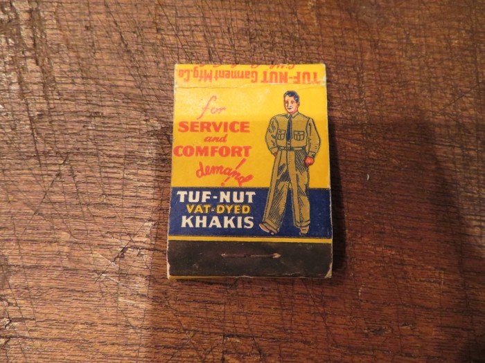 Vintage TUF NUT Advertising Matchbook Cover_e0187362_11250562.jpg