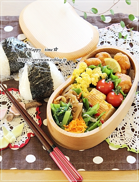 おにぎり・からあげ弁当と角食♪_f0348032_16000065.jpg