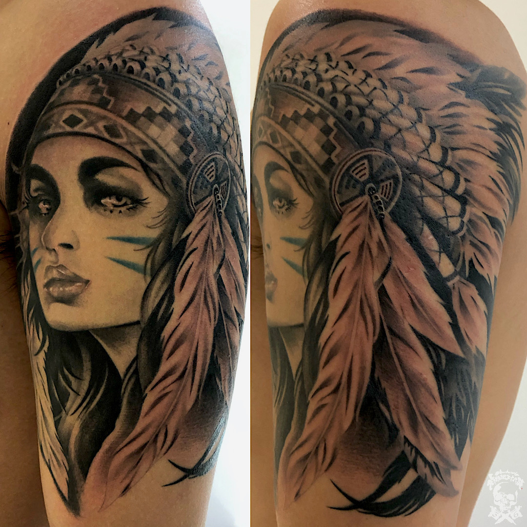 インディアンガール 彩躯術三十六房 Chamber36tattoostudio インディアンガール 彩躯術三十六房 Chamber36tattoostudio