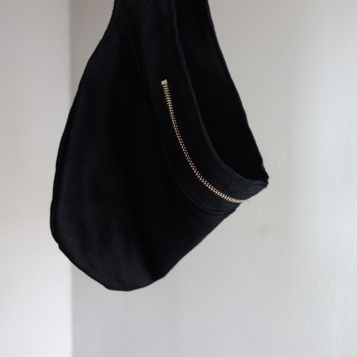 5月の製作 / black heavylinen apron bag_e0130546_16500880.jpg
