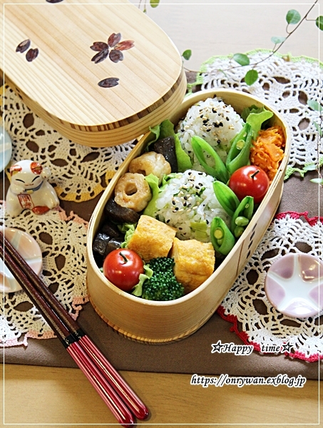 ちりめんと菜花のおむすび弁当と今夜はひな祭りメニュー♪_f0348032_15360218.jpg