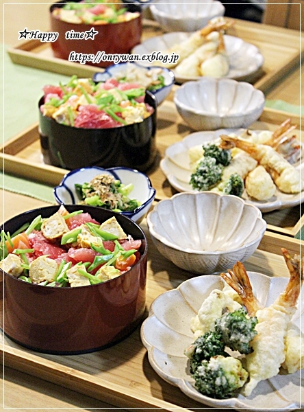 ちりめんと菜花のおむすび弁当と今夜はひな祭りメニュー♪_f0348032_18231013.jpg