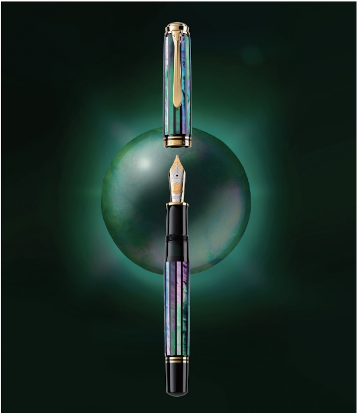 螺鈿限定万年筆 M1000「緑光」_e0200879_11425280.jpg