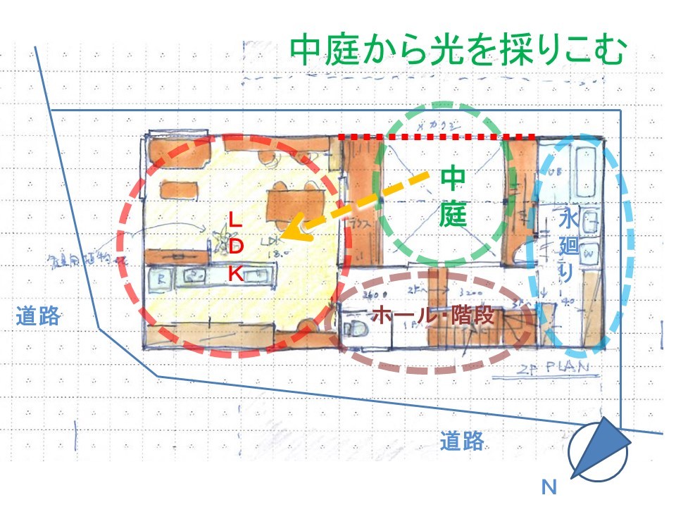 中庭のメリット オープンハウスのお知らせ 36坪の土地に建つ中庭のある住まい_b0349892_17412672.jpg