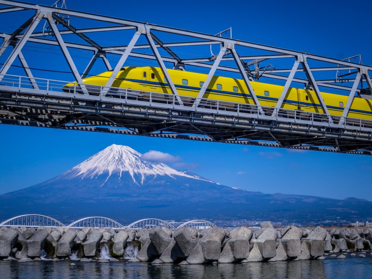 3 6ドクターイエローと富士山 東海道新幹線富士川橋梁 ダイヤモンド 追っかけ記録
