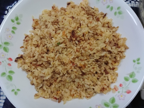 3/11 永谷園 焼豚チャーハンの素 で ひき肉炒飯 @自宅_b0042308_14205307.jpg