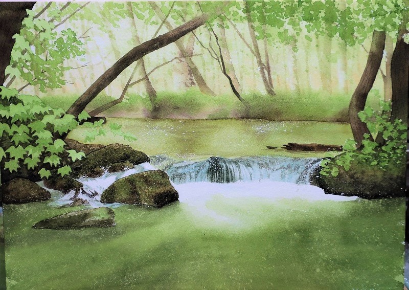 いちばんていねいな渓流を描く水彩レッスン後編 小林啓子水彩画の部屋
