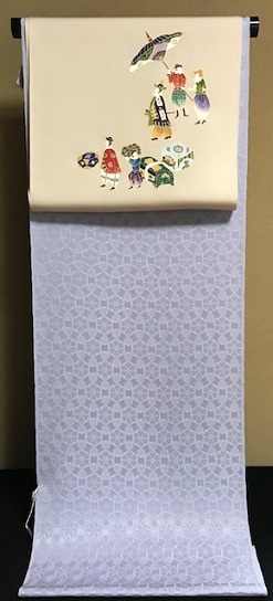 商品紹介・岡重・南蛮模様染め帯+伊と幸色無地。_f0181251_16590229.jpg