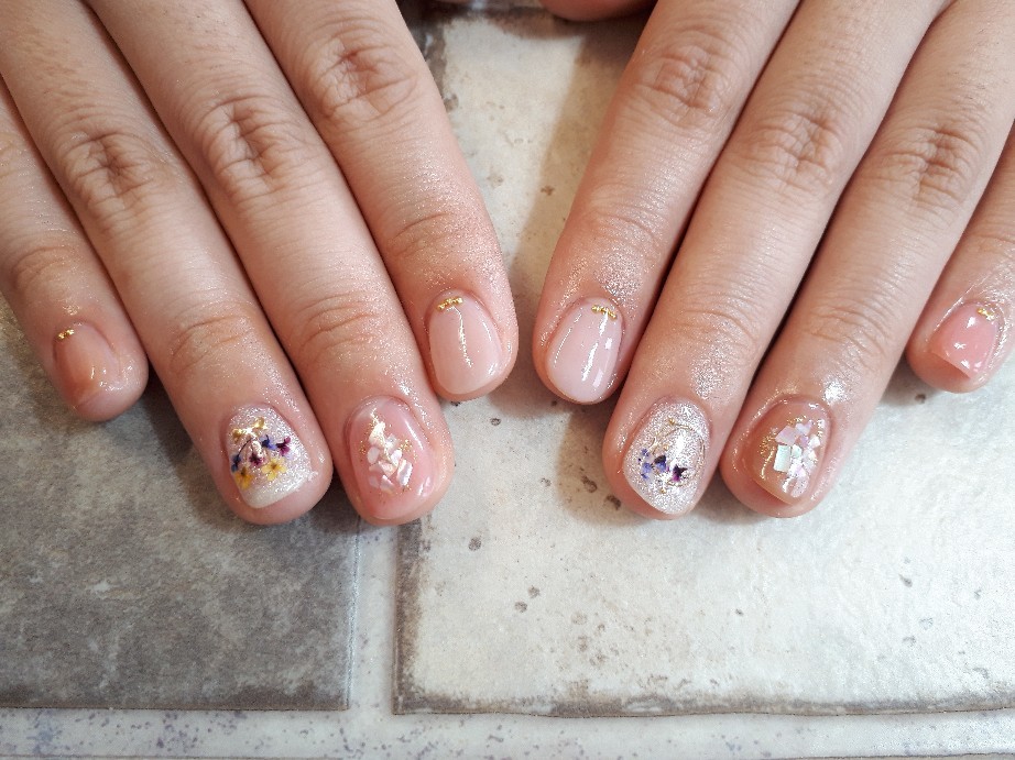 押し花ネイル☆ネイルサロンパステル_a0145558_21022544.jpg