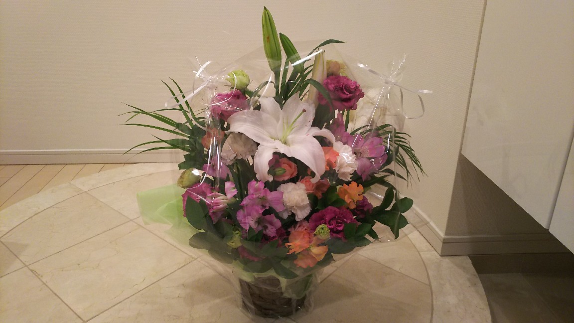 ジェームス山ペットクリニックからお花。_c0109891_07360345.jpg