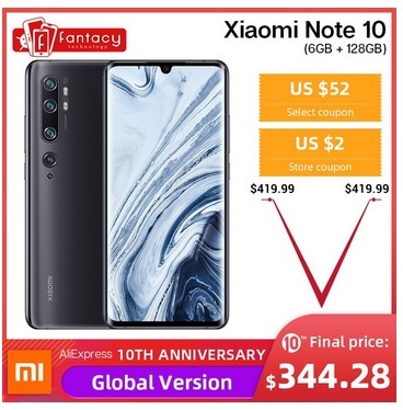 シャオミMi Note10が344ドル~ 3/27開始アリエクスプレス10周年セール予告_d0262326_22462209.jpg