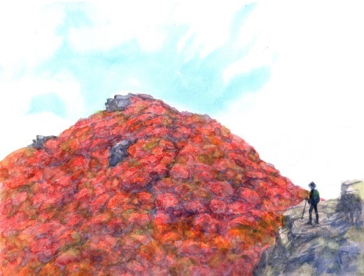 紅葉の山 澄の水彩 紅葉の山 澄の水彩