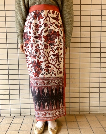 インドネシア オールド　BATIK 巻きスカート cardofabrica◇インドネシアバティック更紗ラップスカート
