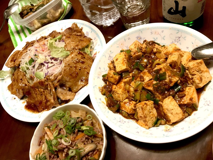 晩ごはん*麻婆豆腐が辛すぎた。_c0212604_18284114.jpg