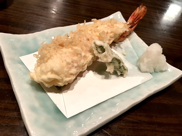 鴨焼き&海老天♪ @独りひのや_c0212604_1918158.jpg