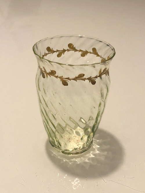 Emile Galle Gold Paint Glass Green No:2_c0108595_23135943.jpeg