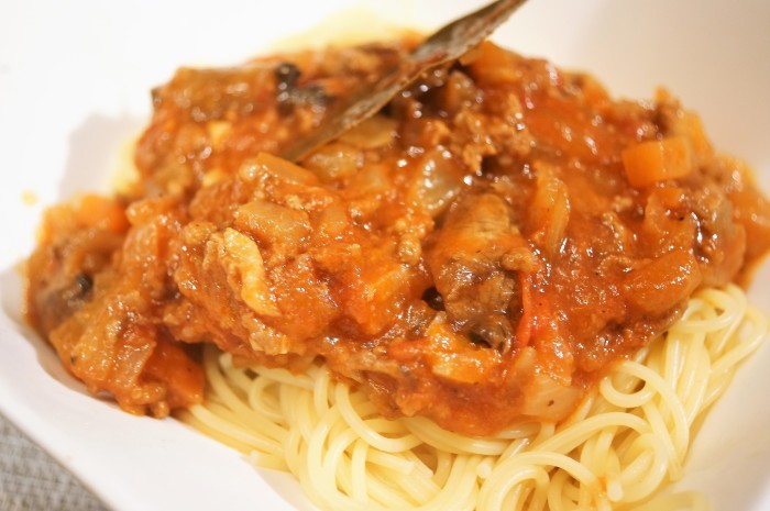 ■作り置きミートソースで【焼きチーズパスタレシピ】/人参葉のドライレシピ_b0033423_23343237.jpg
