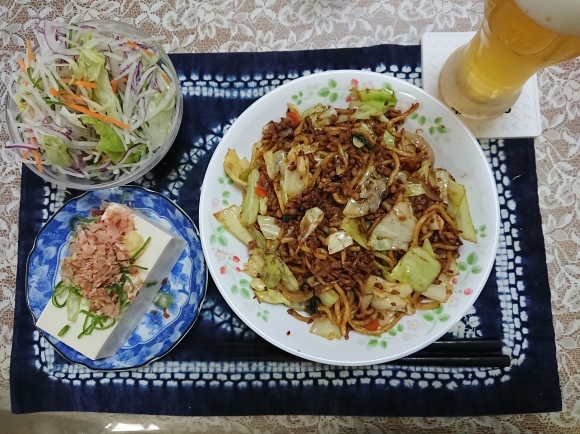 4/5夜勤明け お家で作って美味しく食べよう! シマダヤ 鉄板麵縁日ソース味_b0042308_17583269.jpg