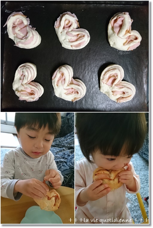 お弁当食材の残りde第二弾!柄にもなくハムのハートパンと迂闊だったトイレ!_a0348473_05564424.jpg