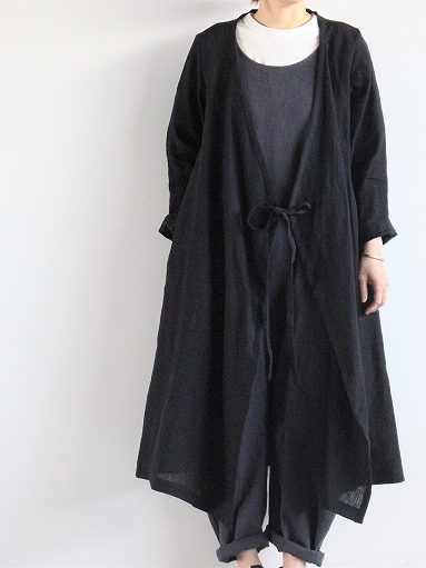 R&D.M.Co-　LINEN TIE ROBE / Black_b0139281_18342112.jpg