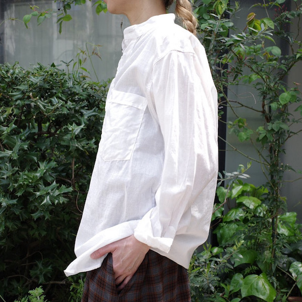 プルオーバーバンドカラーシャツ COMOLI_d0364239_19153281.jpg