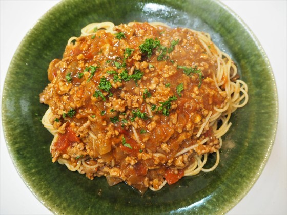 ミートソースと木綿豆腐サラダ_a0258686_22253523.jpg