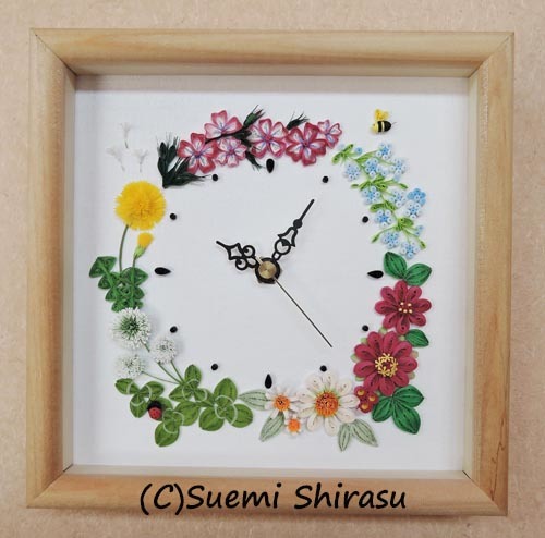 クイリング刺繍 花時計 ペーパークイリング Totoクラフト クイリング刺繍 花時計 ペーパークイリング Totoクラフト