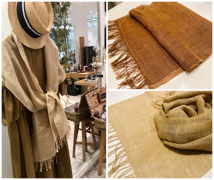 リネンのストール 春のブローチ Musee De M