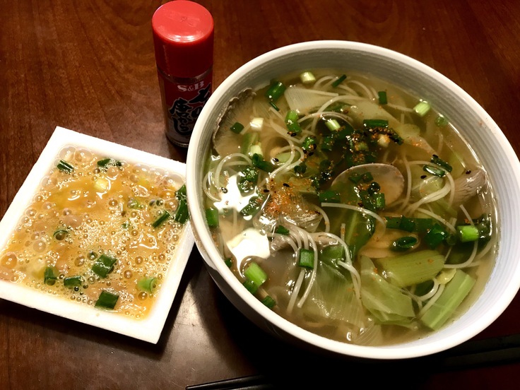 4/20月☆アサリにゅうめん。_c0212604_1283742.jpg