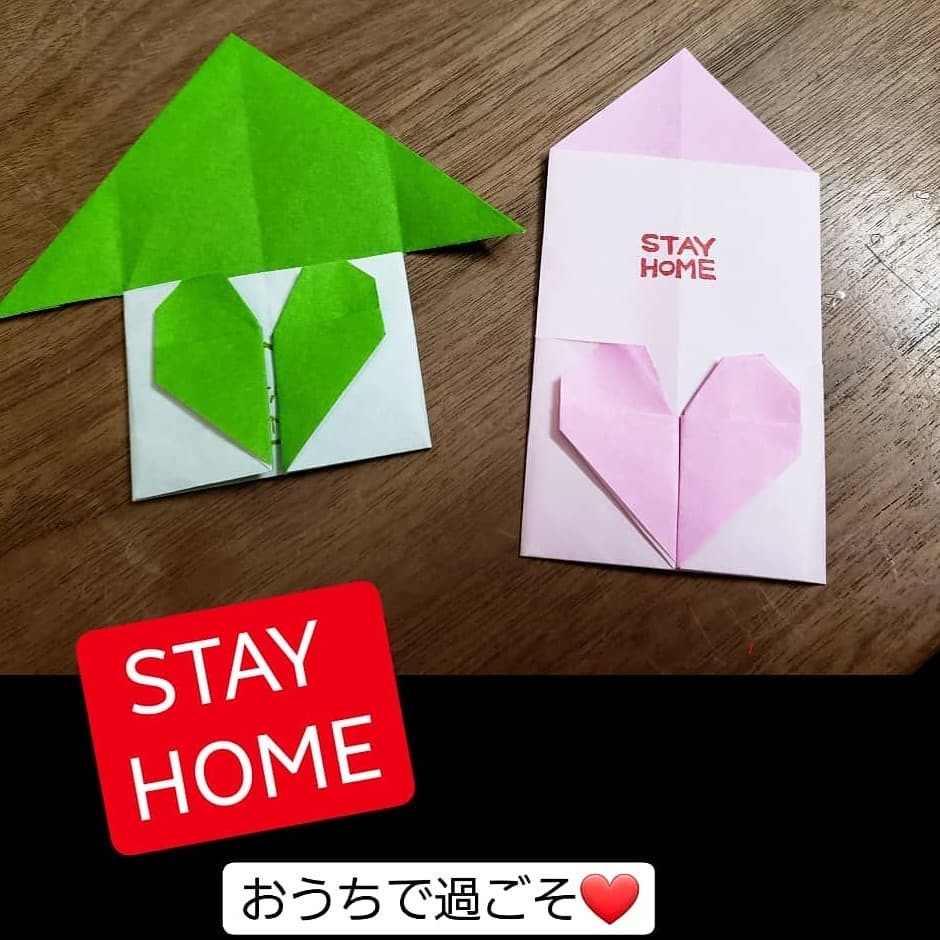 おうちの折り紙とはんこでstayhome Kedi Kedi