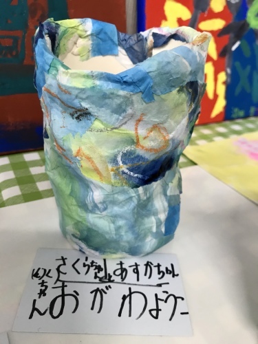 ペン立て 水の流れから 紙粘土工作 Moriのアトリエ便りin京都