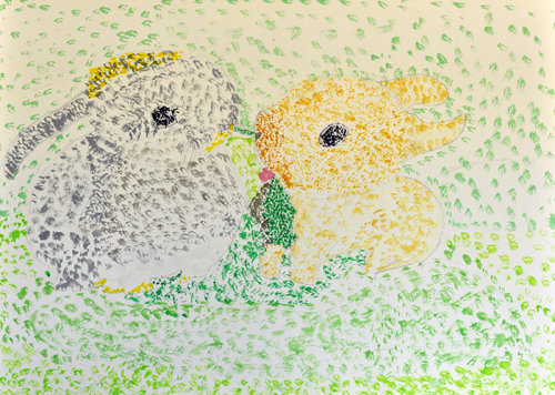 おうちで描こうよ 児童画クラス点描画_b0212226_15302983.jpg