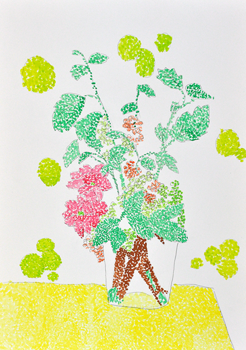 おうちで描こうよ 児童画クラス点描画_b0212226_15310937.jpg