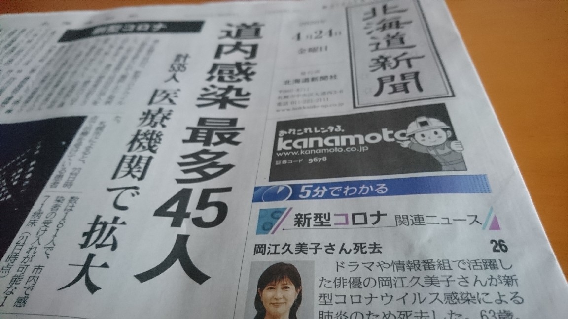 2020年4月24日(金)今朝の函館の天気と気温は。障がい者社会参加支援、引きこもり家庭支援事業を展開するNPOセラピアは、皆さんに寄付をお願いしております。一口千円から。函館の社会貢献団体に応援を!_b0106766_05335440.jpg