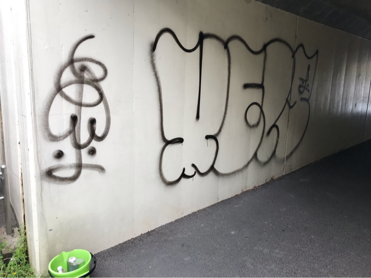 勝手に地域清掃で落書き消し 本日も晴天なり ちょっとそこまで自転車で