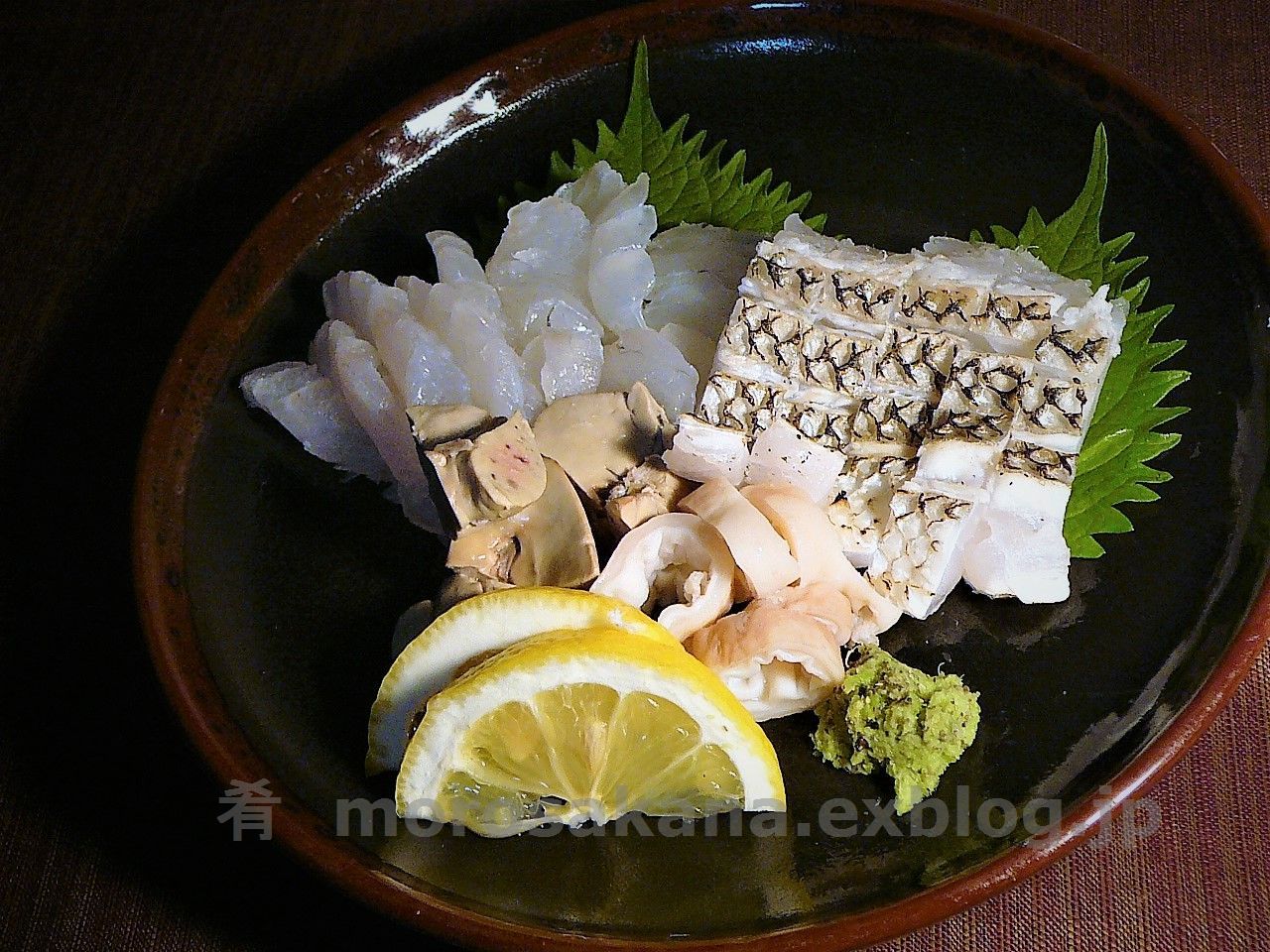 ヒラスズキの刺身と焼き霜 肴