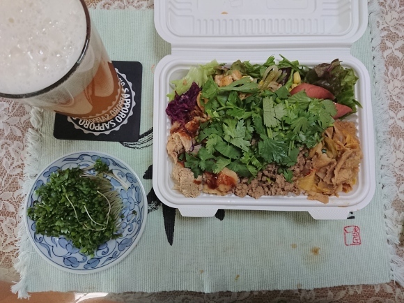 4/25宣言下18日目(休日8日目) テイクアウトで地元飲食店を支援 ぞうさん食堂 カオマンガイ全部乗せ大盛りパクチー増し @日野市_b0042308_14160122.jpg