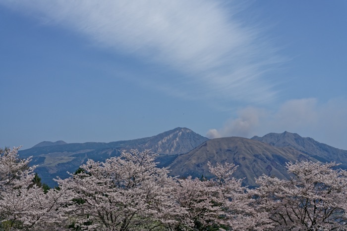 阿蘇山と桜_e0135098_08312892.jpg