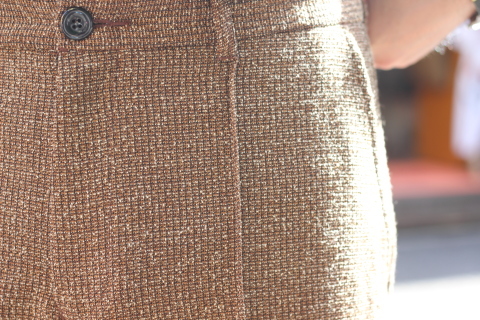 「melple」 夏場に程よく上品に \"Beach Tailor Summer Tweed Pants\" ご紹介_f0191324_08122118.jpg